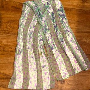 - Light green and pink fashion scarf floral rectangle